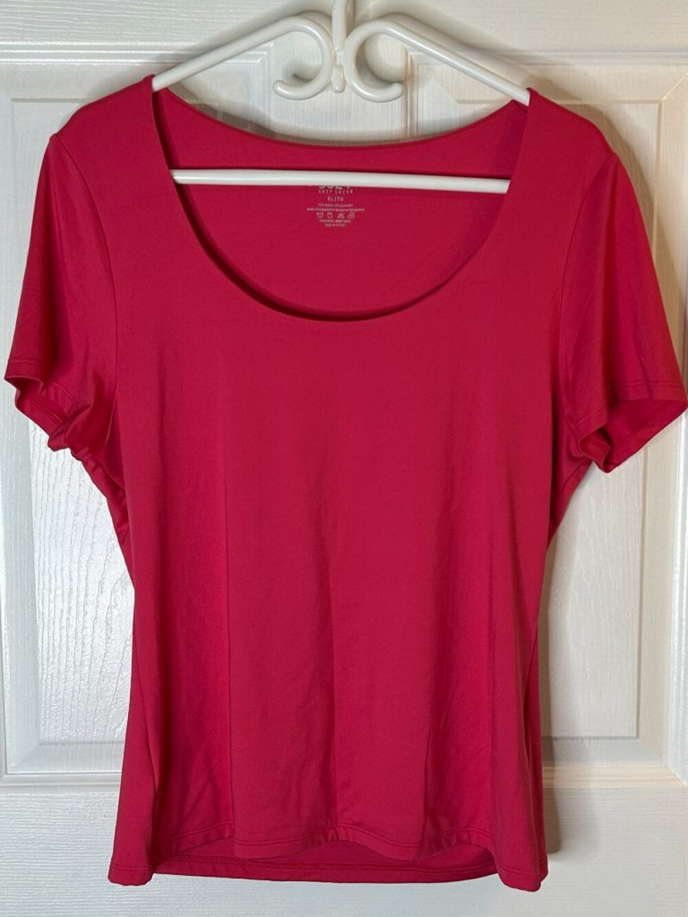 Suzy Shier Hot Pink Stretch Scoop Neck Top – XL